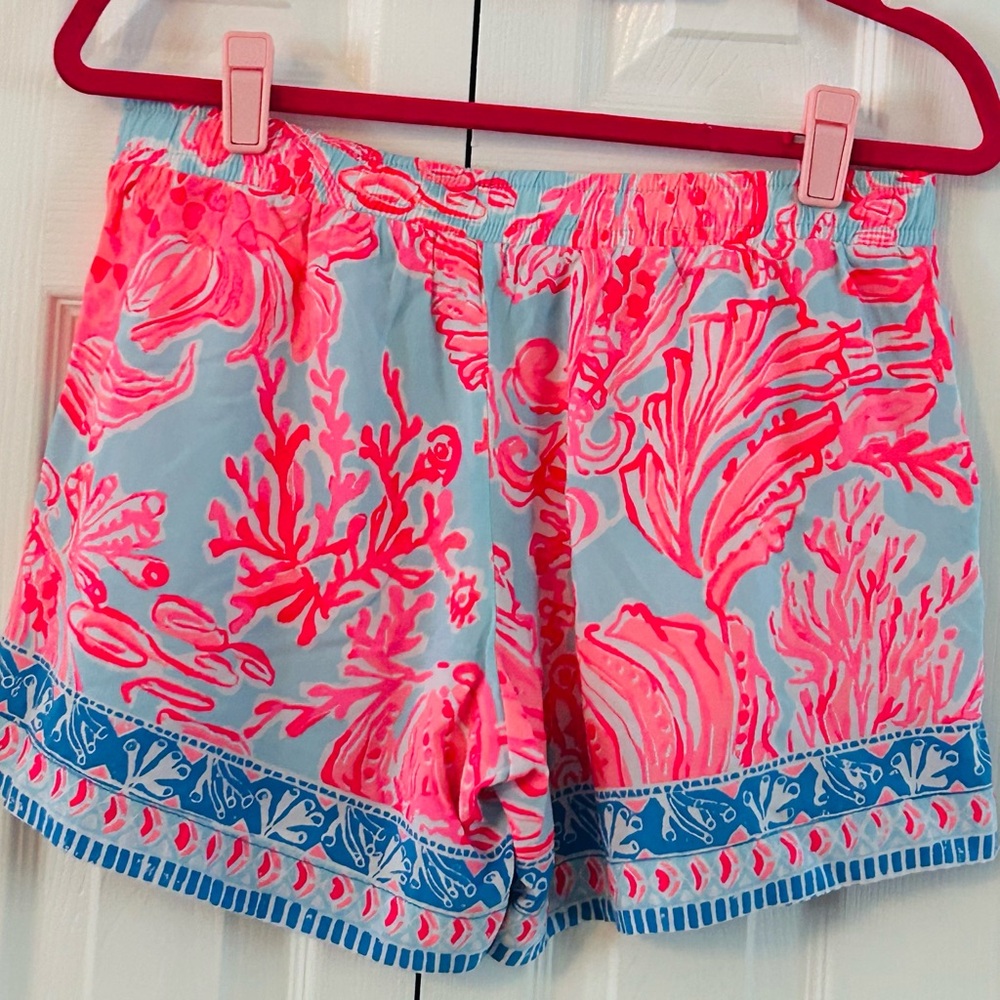 Vibrant Coral and Blue Women's Shorts